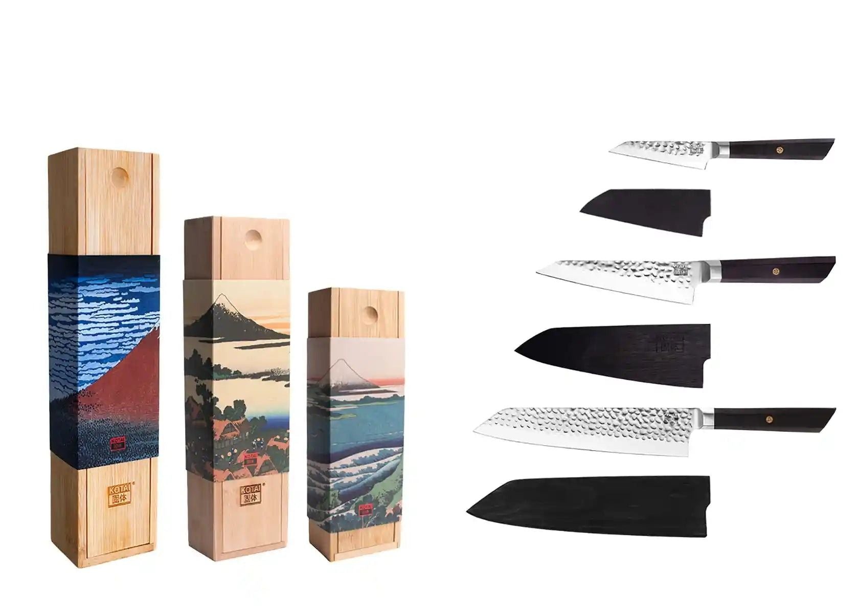 kotai bunka essentials set met officemes, groentemes en koksmes kiritsuke