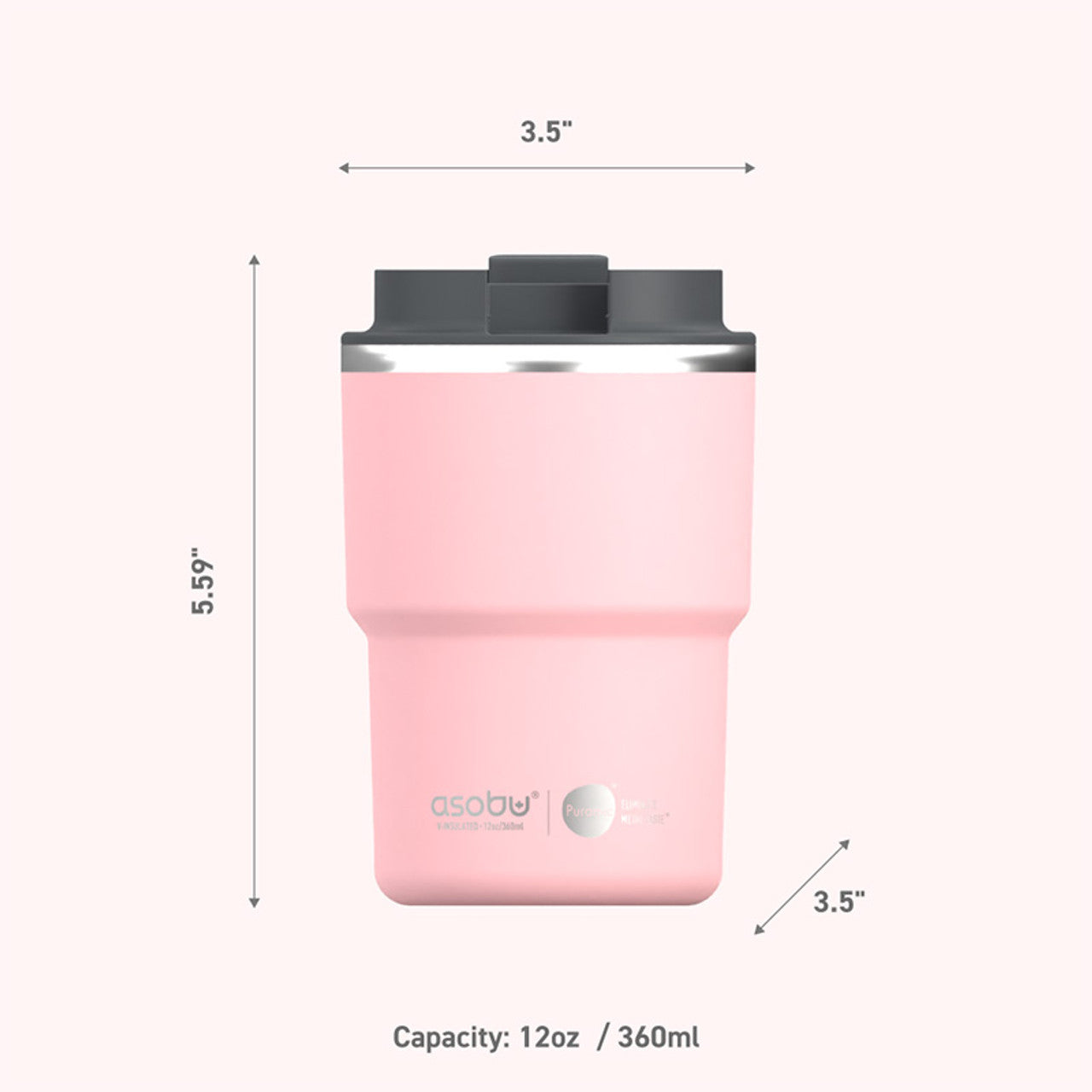 Asobu Coffee Express Drinkbeker 360ml Roze