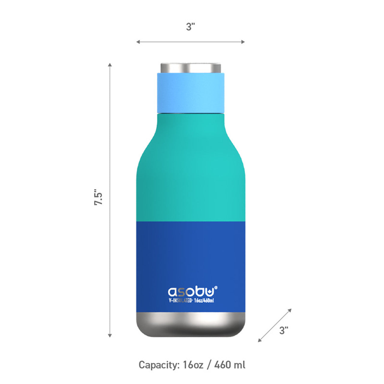Asobu Urban Thermosfles 460ml Pastelblauw