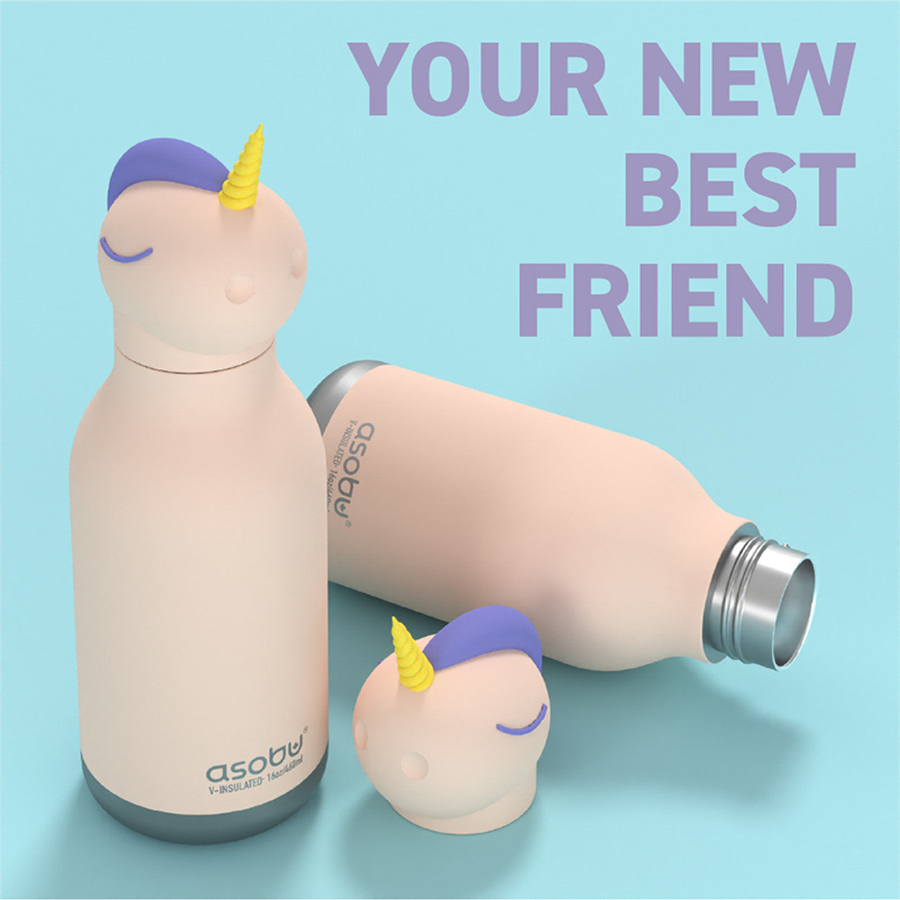 Asobu Besties Unicorn Drinkbeker 460ml Geïsoleerd
