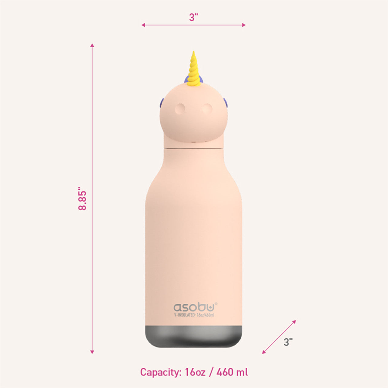 Asobu Besties Unicorn Drinkbeker 460ml Geïsoleerd