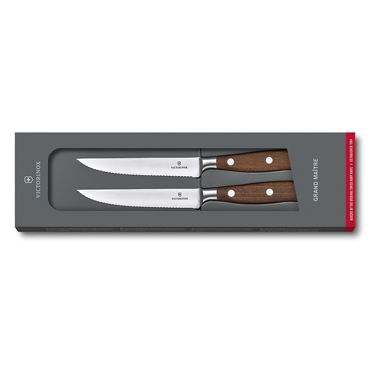 Victorinox Steakmes, Grand Maître 12 cm esdoornhout kartel 2 stuks