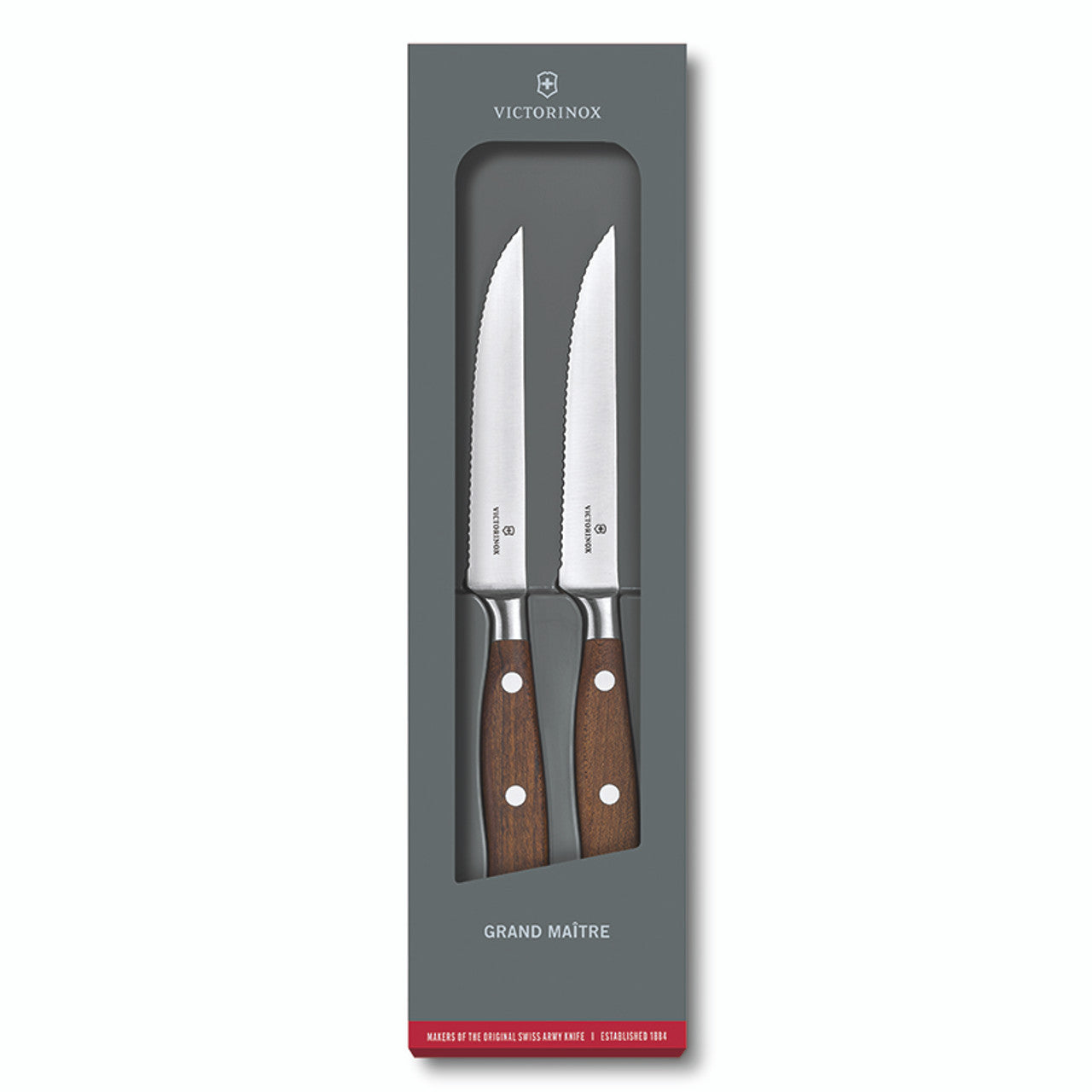 Victorinox Steakmes, Grand Maître 12 cm esdoornhout kartel 2 stuks