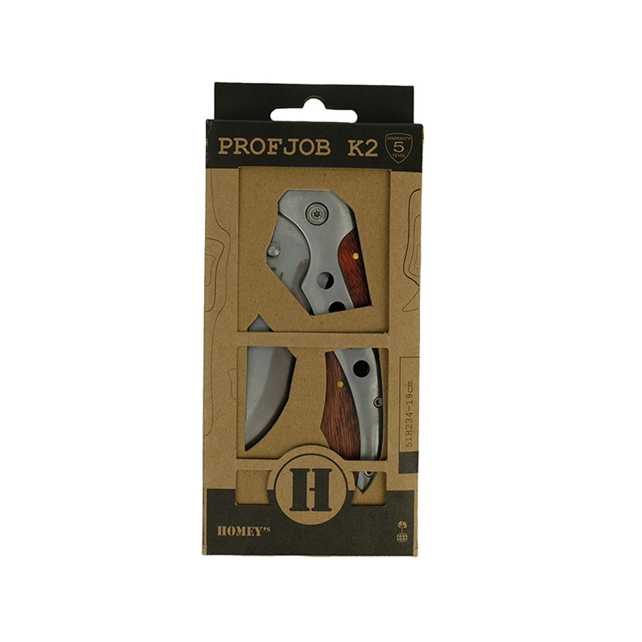 Homey's Zakmes Profjob K2 RVS Lock pakkahout