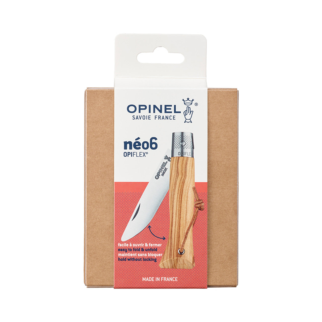 Opinel Zakmes Néo6 Olive wood RVS Opiflex