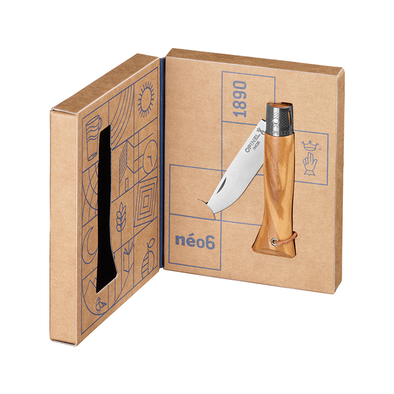 Opinel Zakmes Néo6 Olive wood RVS Opiflex