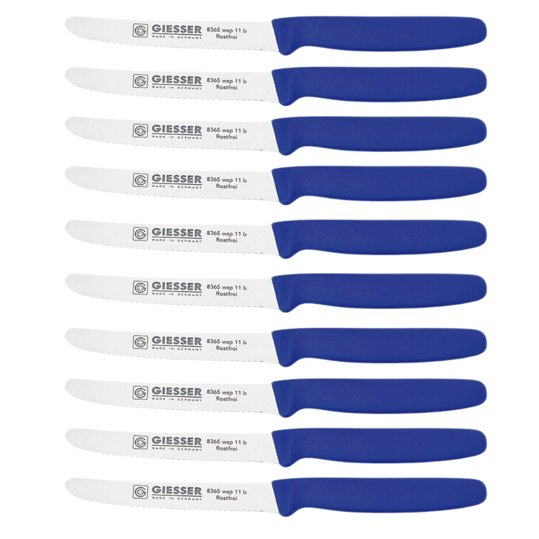 60x Giesser tafelmes, gekarteld, afgeronde punt Blauw