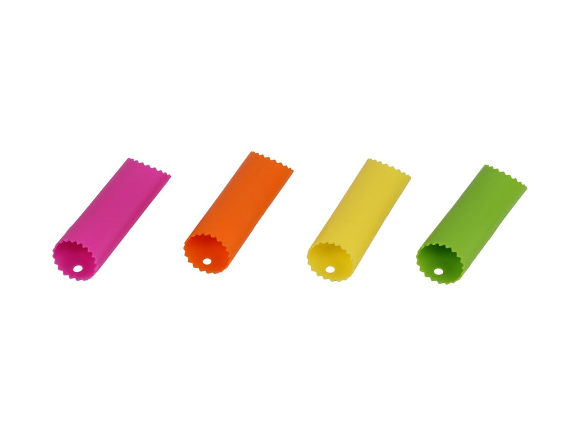 Knoflookschiller uit silicone Geel