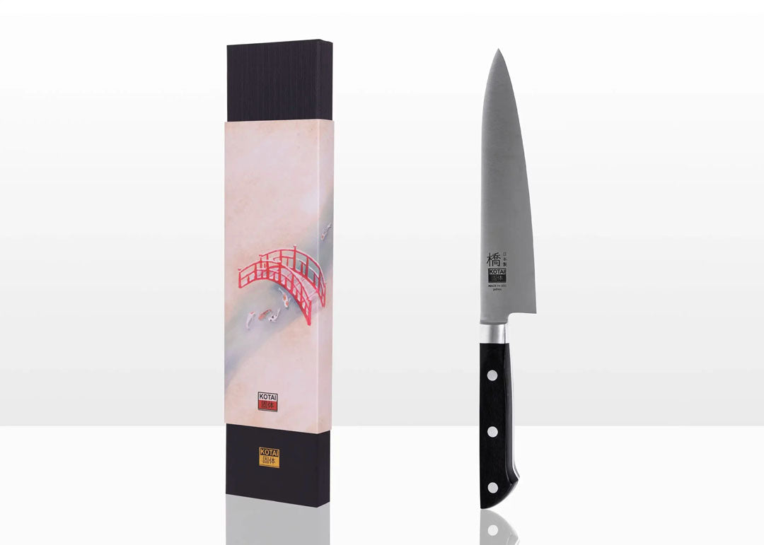 KOTAI Hashi Koksmes Gyuto met 18 cm lemmet en zwart heft