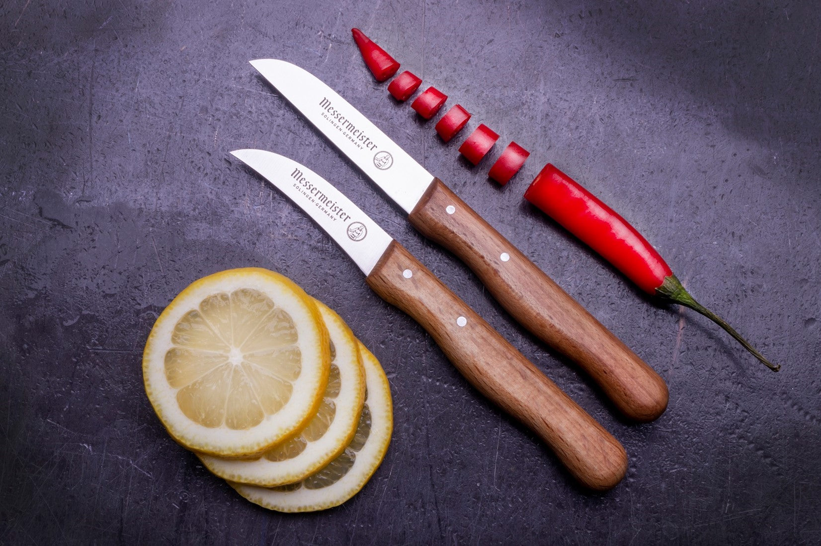 messermeister future schilmesjes rvs recht 8 cm hout met citroen en peper