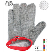 Oesterhandschoen RVS 21,5 cm Maat M CE Gecertificeerd Rood