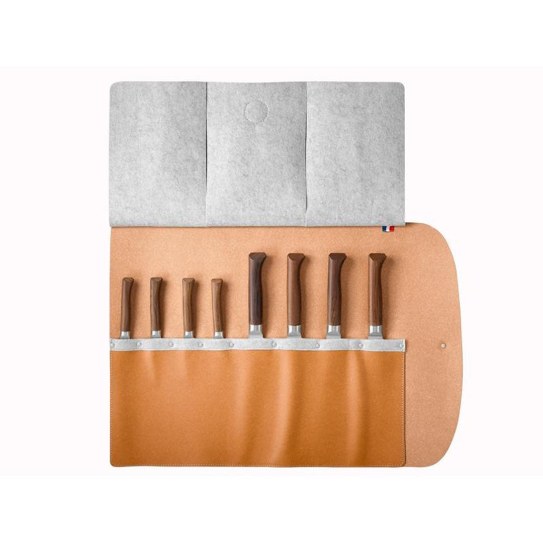 Opinel Messenmap lichtbruin, gerecycled leer