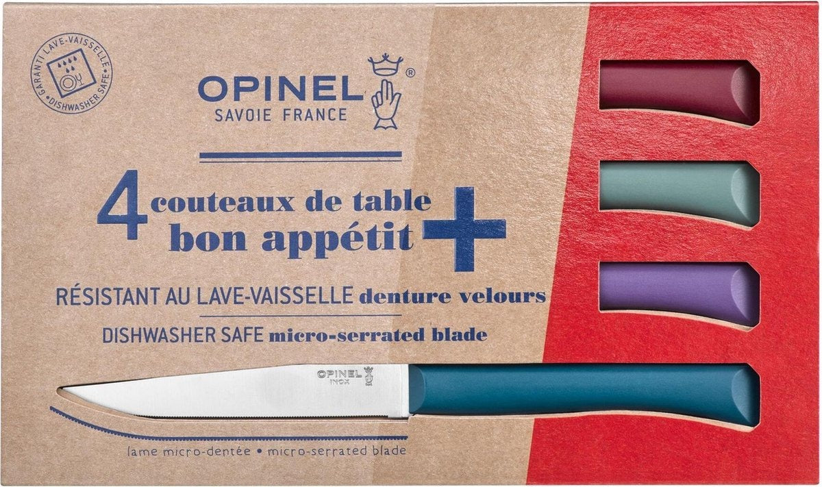 Opinel Bon Appétit Tafelmessenset 4-delig N°125 RVS Kartel 11 cm
