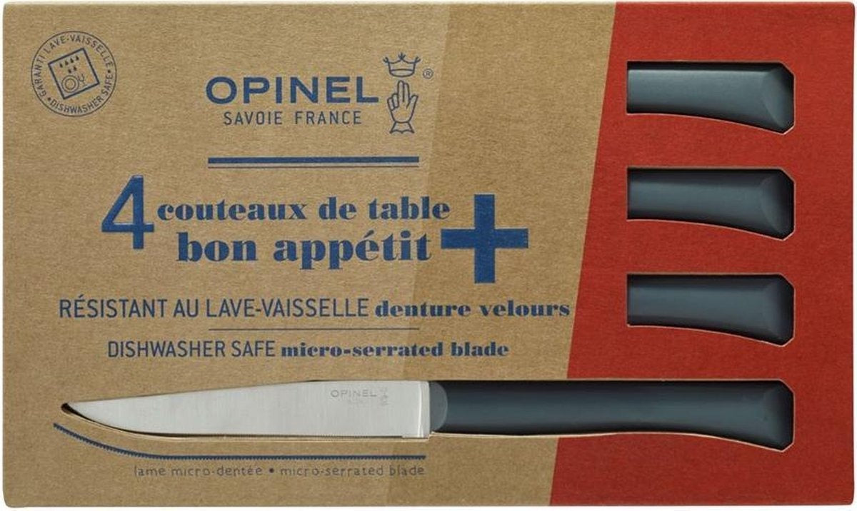 Opinel Bon Appétit Tafelmessenset 4-delig N°125 RVS Kartel 11 cm