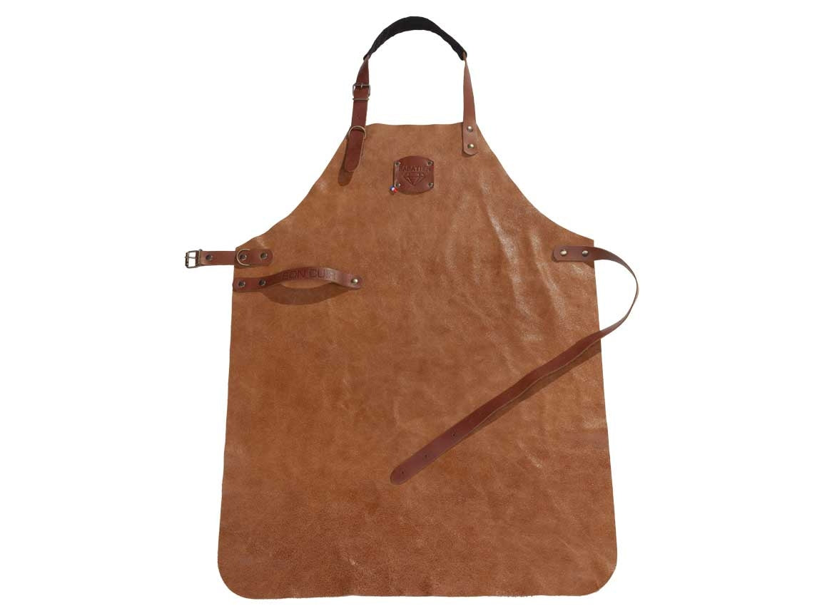Diamant Sabatier Leren Schort Cognac