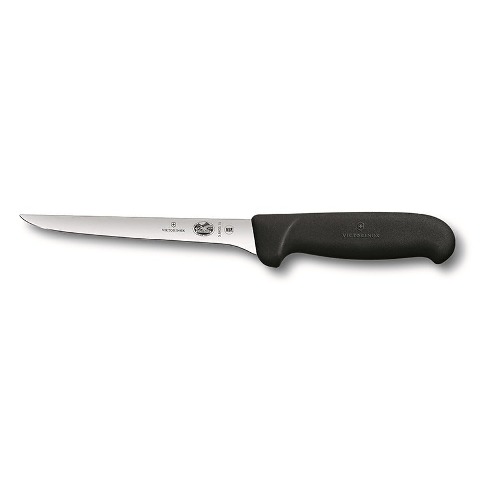 victorinox fibrox uitbeenmes rvs zwart kunststof 15 cm