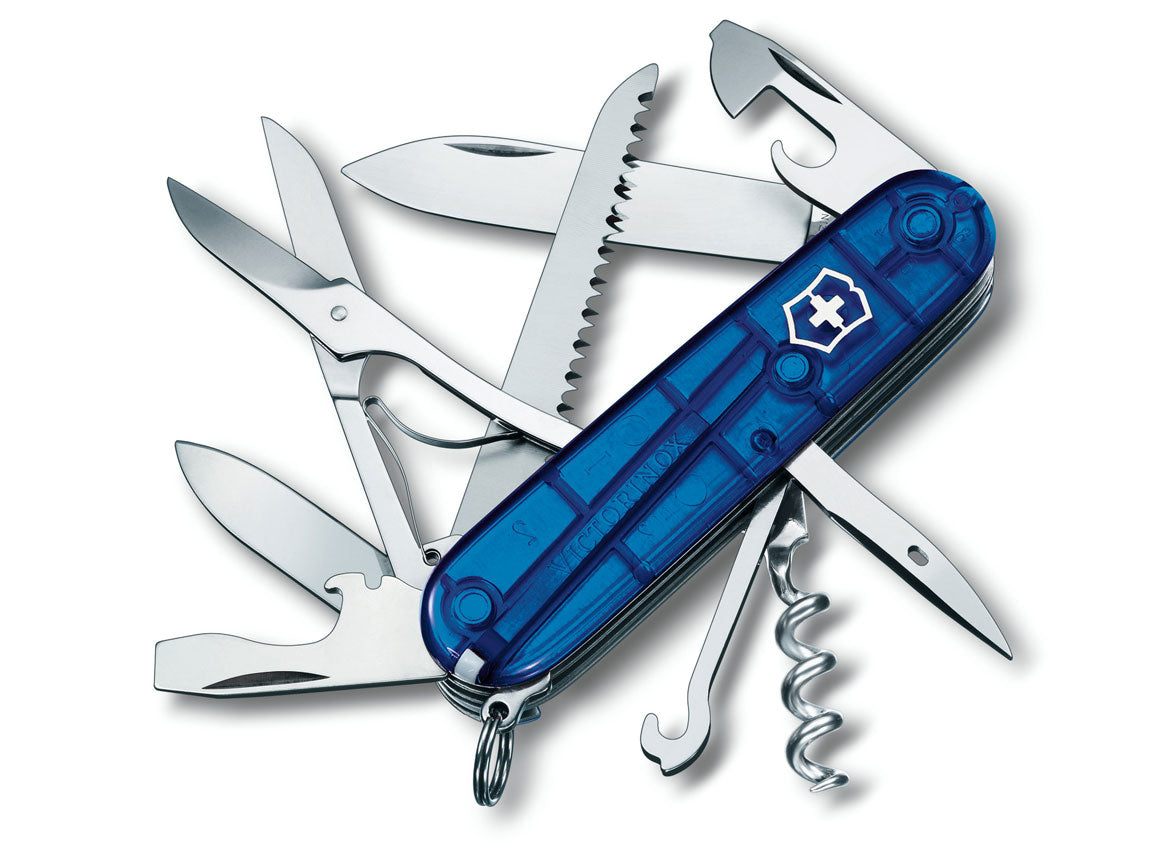 Victorinox Huntsman Zakmes blauw transparant 15 functies