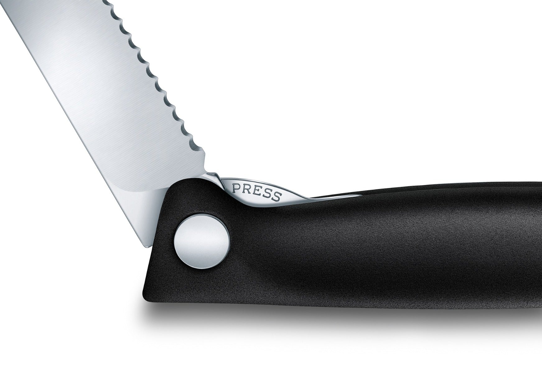 victorinox inklapbaar schilmes zwart met kartels 11 cm inklap detail