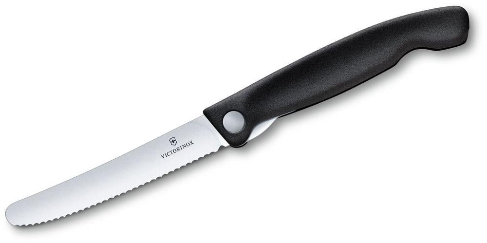 victorinox uitgeklapt schilmes zwart met kartels 11 cm