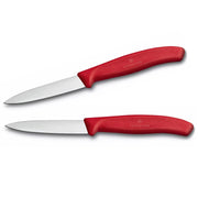 2 victorinox schilmessen glad 8 cm rvs rood kunststof