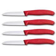 victorinox schilmessen rood 8 cm recht glad rvs 4 stuks