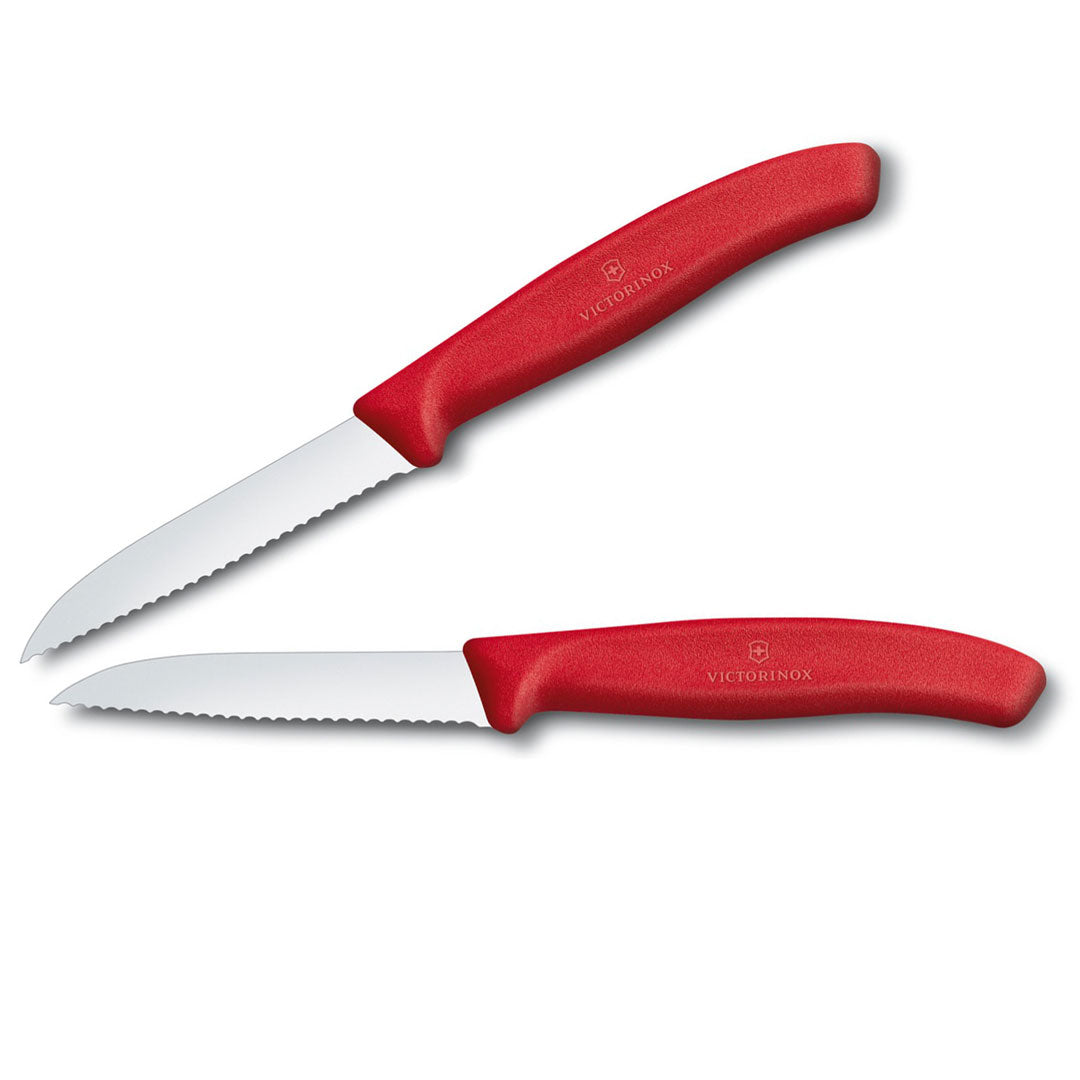 victorinox schilmessen rood 8 cm recht kartel rvs 2 stuks