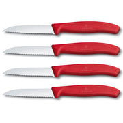 victorinox schilmessen rood kartel 8 cm rvs recht 4 stuks