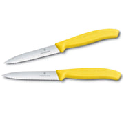 Victorinox gekarteld groentemes geel 10 cm RVS 2 stuks
