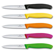 Victorinox Groentemes 10 cm RVS kartel set van 5 verschillende kleuren (zwart, rood, geel, oranje, roze, groen)