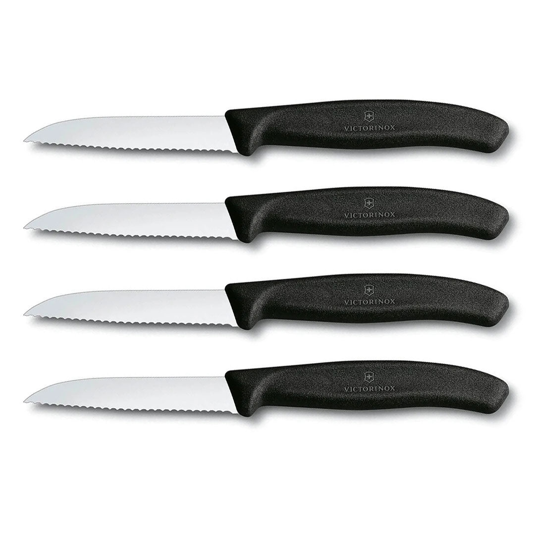 victorinox schilmessen zwart 8 cm recht kartel rvs 4 stuks