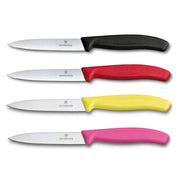 Victorinox Schilmes 8 cm RVS glad set van 4 verschillende kleuren (zwart, rood, geel, roze)