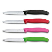 Victorinox Schilmes 8 cm RVS glad set van 4 verschillende kleuren (zwart, rood, roze, groen)