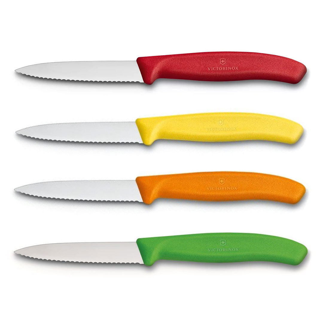 Victorinox Schilmes 8 cm RVS kartel set van 4 verschillende kleuren (rood, geel, oranje, groen)