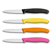 Victorinox Schilmes 8 cm RVS kartel set van 4 verschillende kleuren (zwart, geel, oranje, roze)