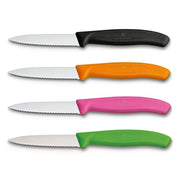 Victorinox Schilmes 8 cm RVS kartel set van 4 verschillende kleuren (zwart, oranje, roze, groen)