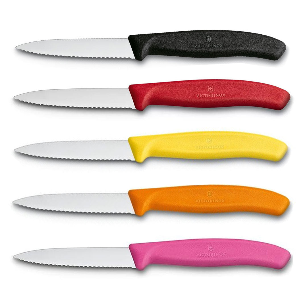 Victorinox Schilmes 8 cm RVS kartel set van 5 verschillende kleuren (zwart, rood, geel, oranje, roze)