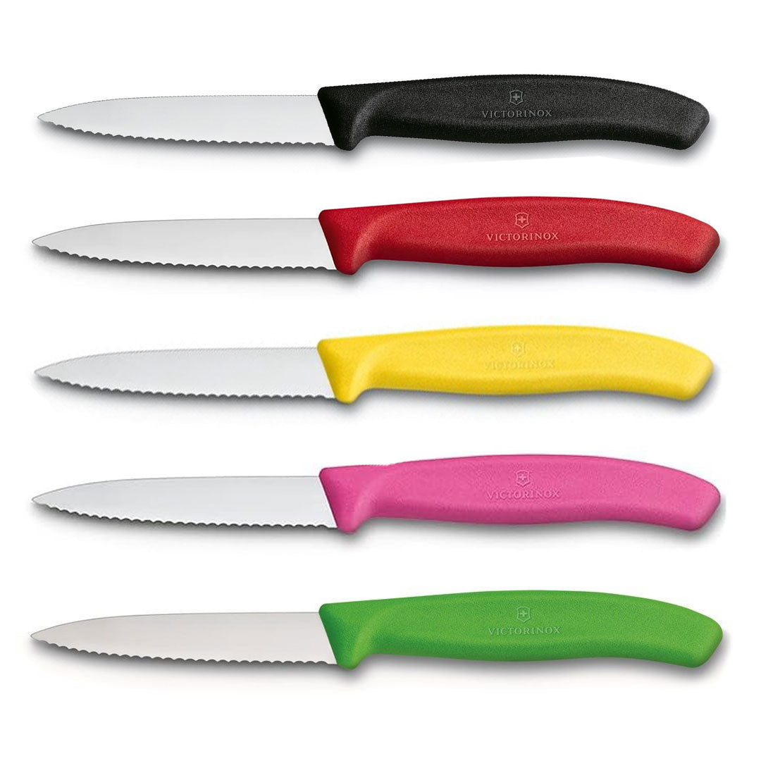 Victorinox Schilmes 8 cm RVS kartel set van 5 verschillende kleuren (zwart, rood, geel, roze, groen)