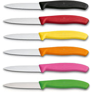6 victorinox schilmessen gekarteld 8 cm rvs kunststof heft