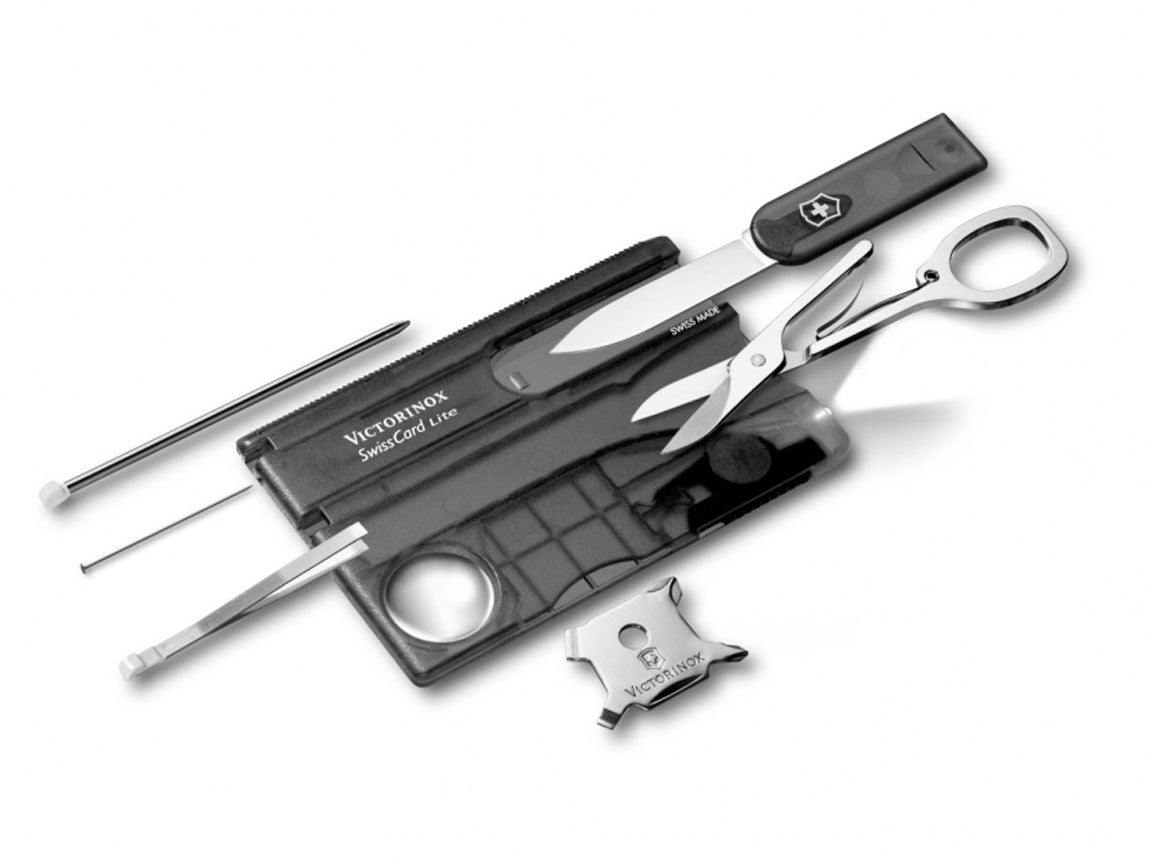Victorinox Swisscard Lite Black Transparant Zakmes 13 functies