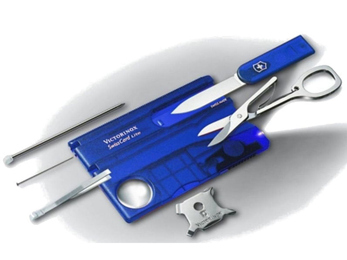 Victorinox Swisscard Lite Blue Transparant Zakmes 13 functies