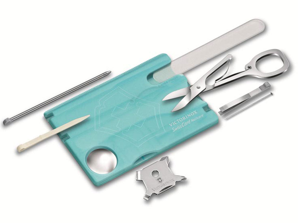 Victorinox Swisscard Nailcare Ice Blue Transparant Zakmes 13 functies