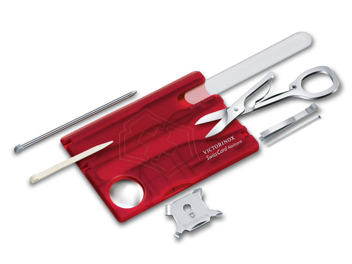 Victorinox Swisscard Nailcare Red Transparant Zakmes 13 functies