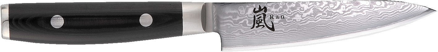 Yaxell Ran Giftset Universeelmes / Petty mes 12 cm 69 laags roestvrij damast staal met canvas-micarta heft en slijper