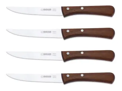 set van 4 giesser steakmessen hout