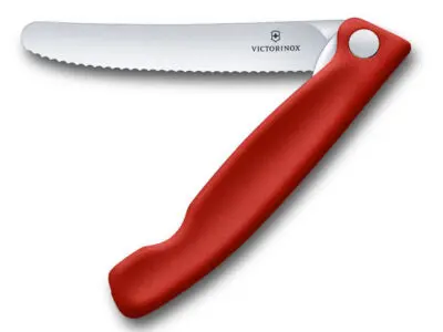 victorinox inklapbaar schilmes gekarteld 11 cm rood kunststof rvs lemmet