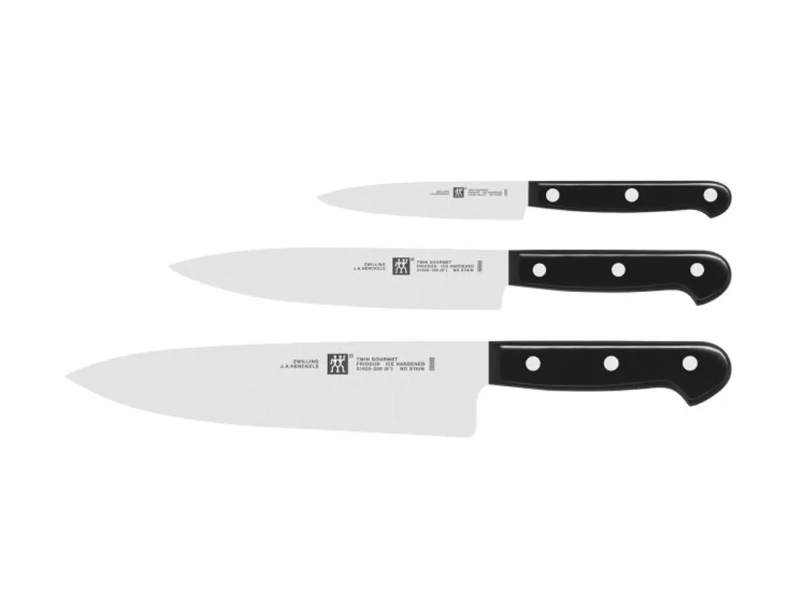 Zwilling Henckels TWIN Gourmet messenset 3 delig met foedraal en beschermers