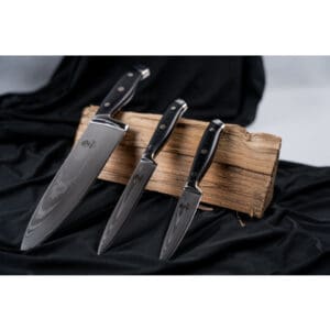 homizu damascus koksmes op hout