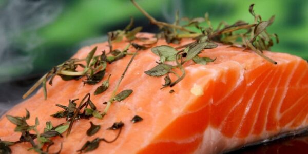 Zalm roken in een kartonnen doos