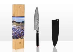 kotai pakka damascus koksmes gyuto 20 cm pakkahout met mesbeschermer en doos