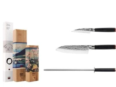 kotai pakka starter set deluxe met officemes, santoku en aanzetstaal